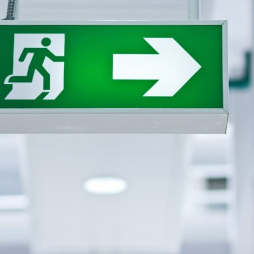 Green Fire Exit sign
