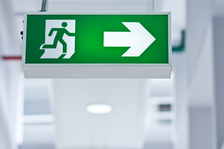 Green Fire Exit sign